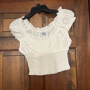 Princess Polly White Ruffled Crop Top